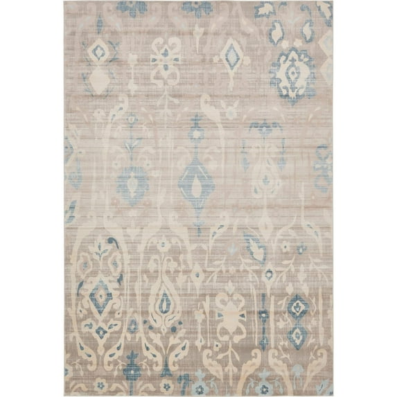 Unique Loom Abstract Transitional Area Rugs, Beige
