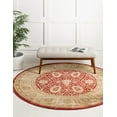 thumbnail image 1 of Unique Loom Adel Edinburgh Rug Red/Brown 8' Round Floral Traditional Perfect For Dining Room Entryway Bed Room, 1 of 7