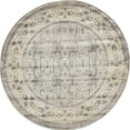 thumbnail image 1 of 4' Gray and Beige Geometric Round Area Throw Rug, 1 of 8