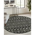 thumbnail image 1 of Unique Loom Tribal Trellis Collection Area Rug - Alaoui (3' 3" Round Dark Gray/Ivory), 1 of 12