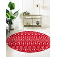 thumbnail image 1 of Unique Loom Tribal Trellis Collection Area Rug - Alaoui (7' 10" Round Burgundy Red/Ivory), 1 of 12