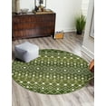 thumbnail image 1 of Unique Loom Tribal Trellis Collection Area Rug - Alaoui (7' 10" Round Green/Ivory), 1 of 11