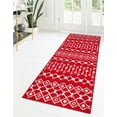 thumbnail image 1 of Unique Loom Tribal Trellis Collection Area Rug - Alaoui (2' x 7' Runner Burgundy Red/Ivory), 1 of 11