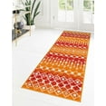 thumbnail image 1 of Unique Loom Tribal Trellis Collection Area Rug - Alaoui (2' 7" x 10' Runner Orange and Red/Ivory), 1 of 11