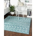 thumbnail image 1 of Unique Loom Tribal Trellis Collection Area Rug - Alaoui (3' 3" Square Aqua Blue/Ivory), 1 of 11