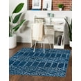 thumbnail image 1 of Unique Loom Tribal Trellis Collection Area Rug - Alaoui (6' Square Navy Blue/Ivory), 1 of 10