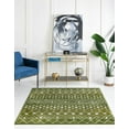 thumbnail image 1 of Unique Loom Tribal Trellis Collection Area Rug - Alaoui (7' 10" Square Green/Ivory), 1 of 11