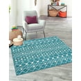 thumbnail image 1 of Unique Loom Tribal Trellis Collection Area Rug - Alaoui (7' 10" Square Turquoise/Ivory), 1 of 11