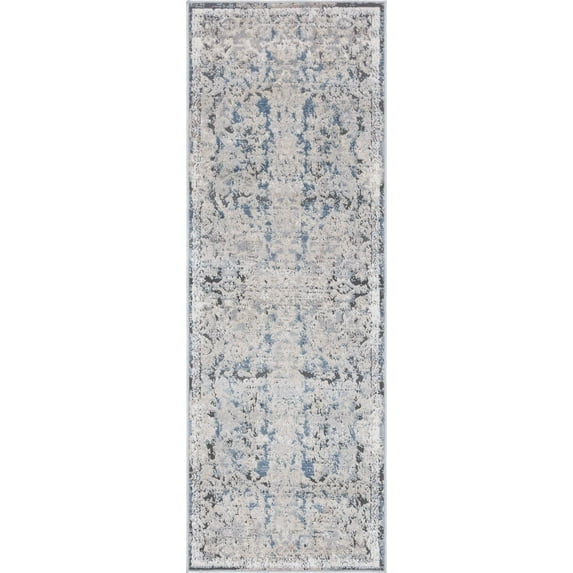 Unique Loom Albany Portland Rug , 2' 2" x 6' 0" ,Navy Blue