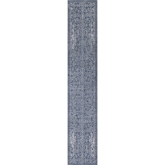 Unique Loom Albany Portland Rug Blue/Gray 2' 2" x 12' Runner Floral