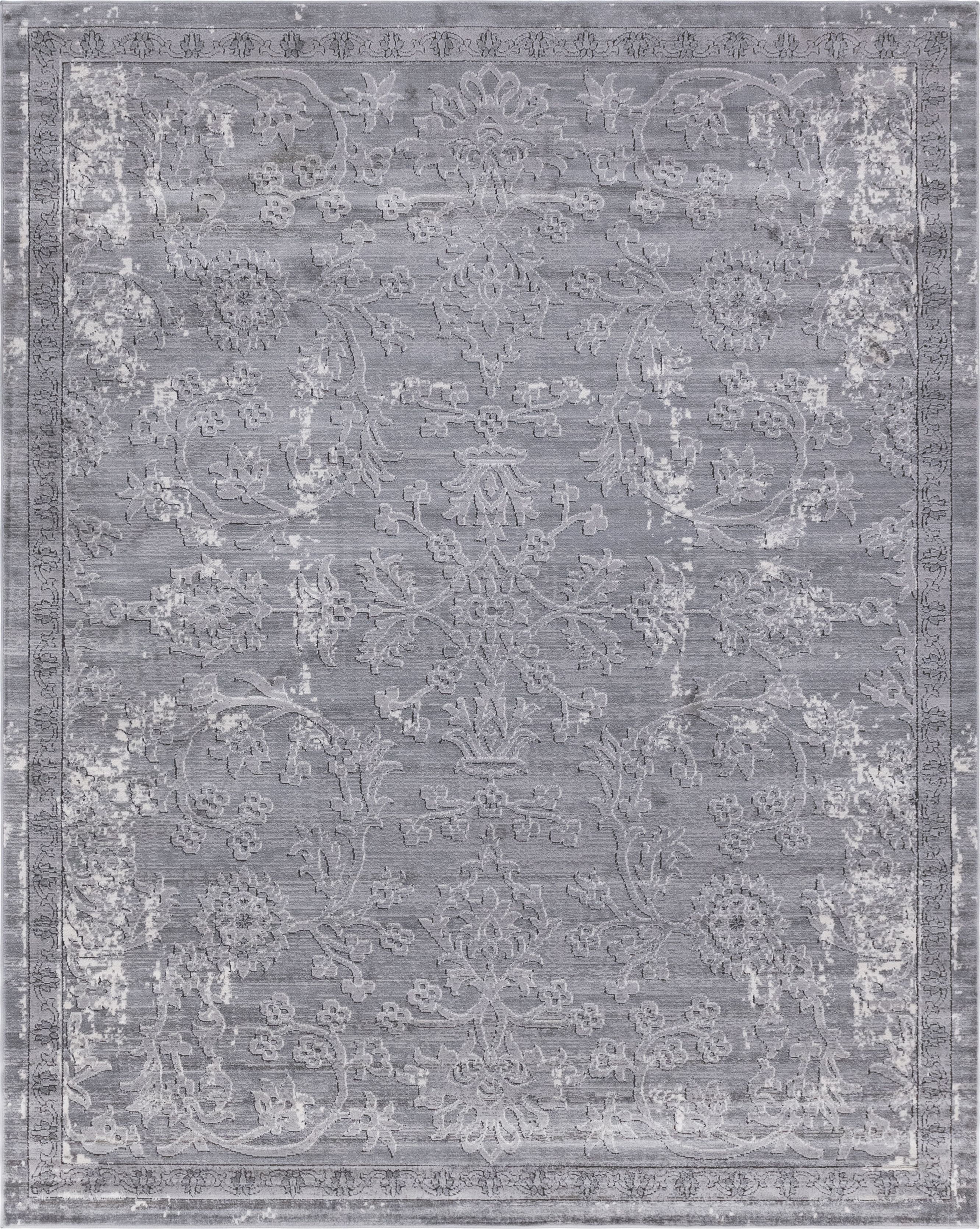 Unique Loom Portland Collection Area Rug Albany (7' 10 x 10' Rectangle, Gray/ Ivory)