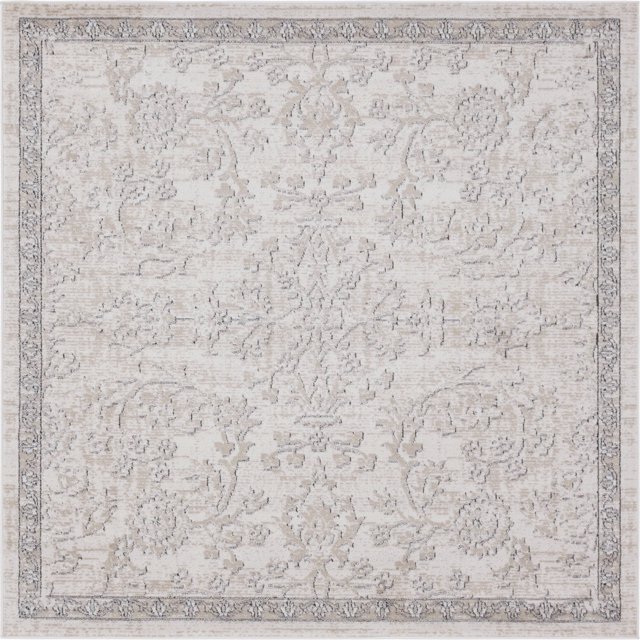 Unique Loom Portland Collection Area Rug Albany (6' 1 Square, Ivory