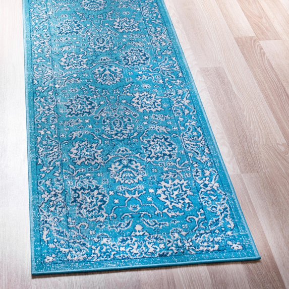 Unique Loom Lucerne Collection Area Rug - Aldstadt (2' 7" x 10' Runner Blue/Gray)