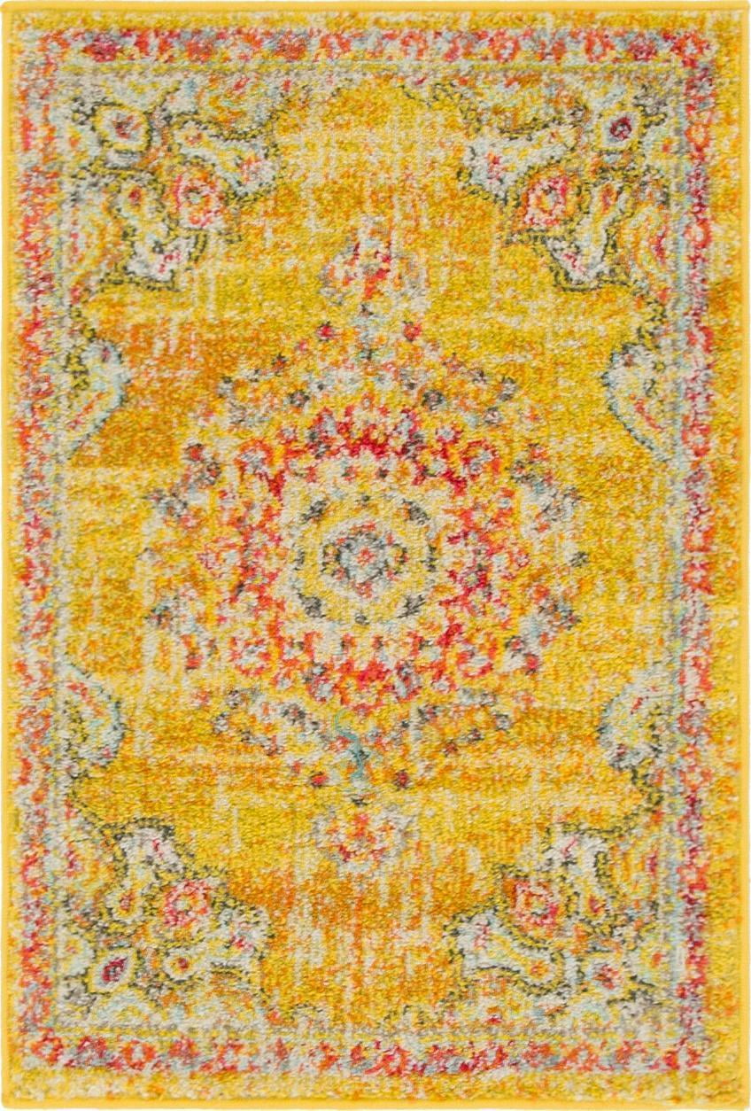 Alexis Penrose Vibrant Gold 2' 2" x 3' 1" Synthetic Rectangular Rug