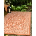 thumbnail image 1 of Unique Loom Allover Indoor/Outdoor Botanical Rug Terracotta/Beige 2' 2" x 3' 1" Rectangle Border Traditional Perfect For Patio Deck Garage Entryway, 1 of 8