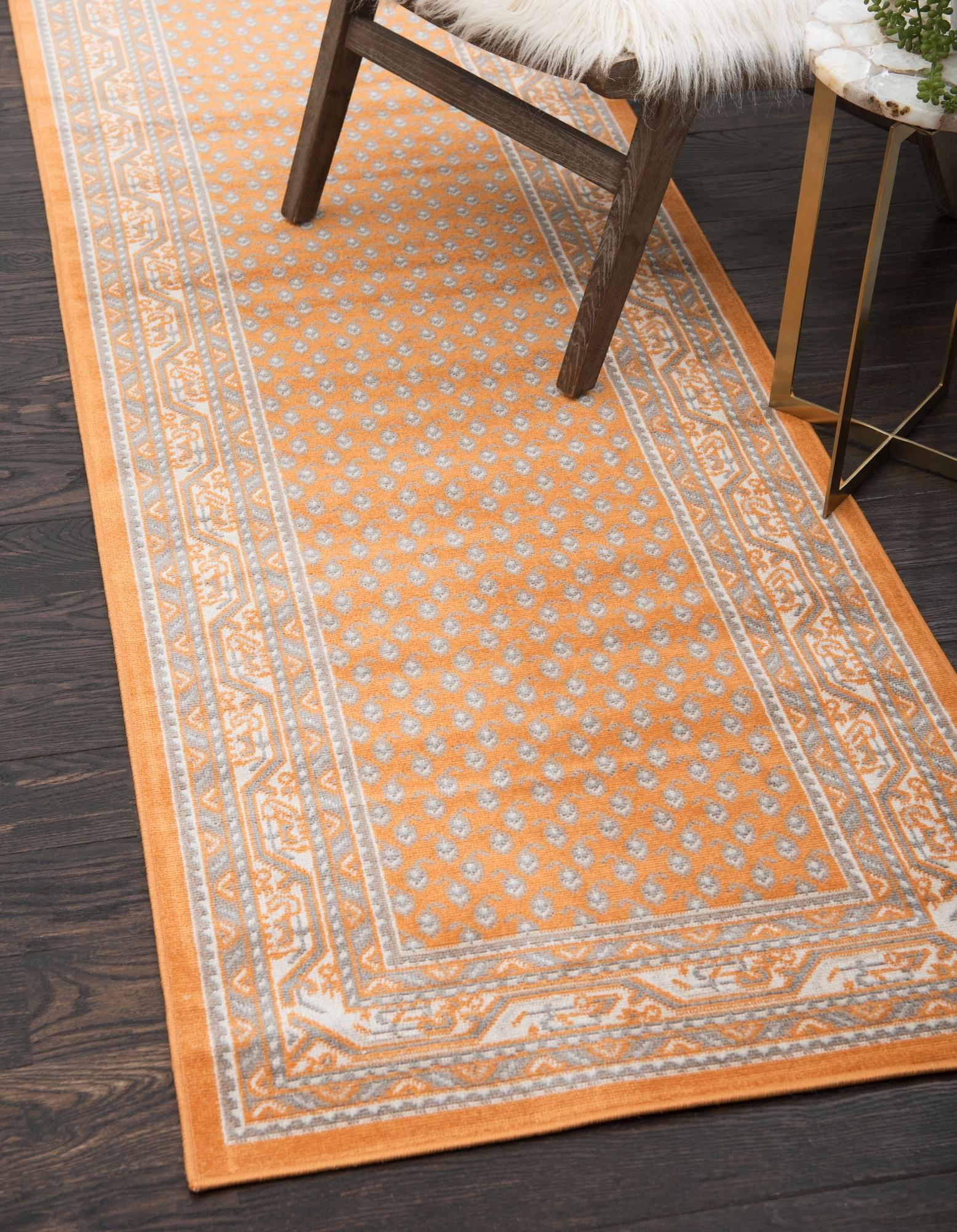 Unique Loom Allover Williamsburg Rug , 2' 9" x 9' 10" ,Orange