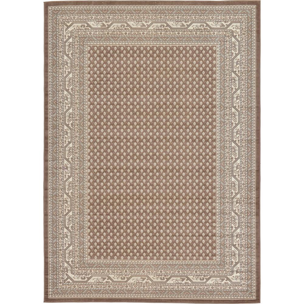 Unique Loom Allover Williamsburg Rug Brown/Beige 7' 1" x 10' Rectangle