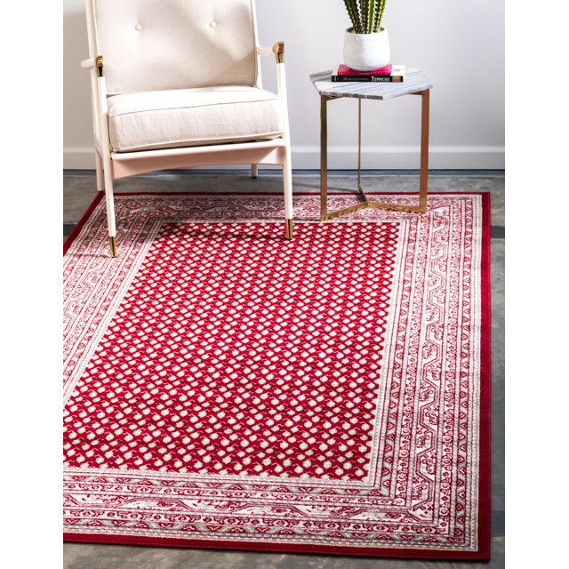 Unique Loom Allover Williamsburg Rug Red/Ivory 6' 1" x 9' Rectangle