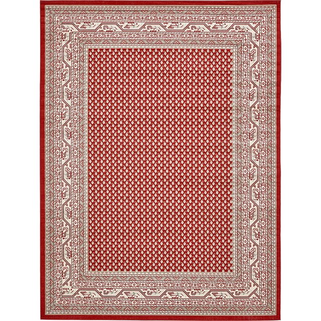 Unique Loom Allover Williamsburg Rug Red/Ivory 9' x 12' 2" Rectangle