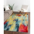 thumbnail image 1 of Unique Loom Amber Lyon Rug Multi/Blue 4' 1" x 6' 1" Rectangle Abstract Contemporary Perfect For Living Room Bed Room Dining Room Office, 1 of 7