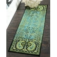 thumbnail image 1 of Unique Loom Anatolla Imperial Rug Aquamarine/Black 3' x 9' 10" Runner Paisley Bohemian Perfect For Bathroom Hallway Mud Room Laundry Room, 1 of 4