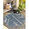 thumbnail image 1 of Unique Loom Outdoor Bohemian Collection Area Rug - Anthro (13' 1" Round Blue/Ivory), 1 of 6