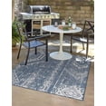 thumbnail image 1 of Unique Loom Outdoor Bohemian Collection Area Rug - Anthro (4' 1" x 6' 1" Rectangle Blue/Ivory), 1 of 6