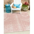 thumbnail image 1 of Unique Loom Outdoor Bohemian Collection Area Rug - Anthro (5' 3" Square Pink/Ivory), 1 of 6