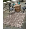 thumbnail image 1 of Unique Loom Outdoor Bohemian Collection Area Rug - Anthro (5' 3" x 8' Rectangle Brown/Ivory), 1 of 6