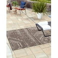 thumbnail image 1 of Unique Loom Outdoor Bohemian Collection Area Rug - Anthro (7' 1" Square Brown/Ivory), 1 of 6