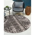 thumbnail image 1 of Unique Loom Outdoor Bohemian Collection Area Rug - Anthro (7' 10" Round Charcoal Gray/Ivory), 1 of 6