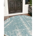 thumbnail image 1 of Unique Loom Outdoor Bohemian Collection Area Rug - Anthro (7' 10" Round Light Aqua/Ivory), 1 of 6