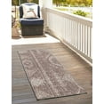 thumbnail image 1 of Unique Loom Outdoor Bohemian Collection Area Rug - Anthro (2' x 4' 1" Runner Brown/Ivory), 1 of 6