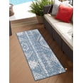 thumbnail image 1 of Unique Loom Outdoor Bohemian Collection Area Rug - Anthro (2' x 5' 3" Runner Blue/Ivory), 1 of 6