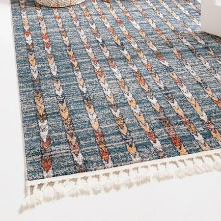 Unique Loom Aramis Collection Area Rug - Aras (2' x 3' 1" Rectangle Blue/Beige)