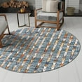 thumbnail image 1 of Unique Loom Aramis Collection Area Rug - Aras (7' Round Blue/Beige), 1 of 6