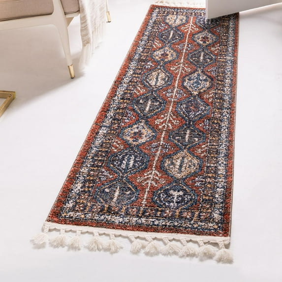 Unique Loom Aramis Collection Area Rug - Conner (2' x 8' Runner Rust Red/Brown)