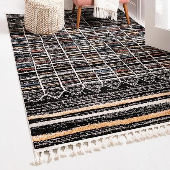 Unique Loom Aramis Collection Area Rug - Gage (5' 3" x 8' Rectangle Multi/Black)