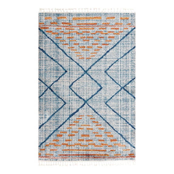 Unique Loom Aramis Collection Area Rug - Kavi (6' x 9' Rectangle Blue/Cream)