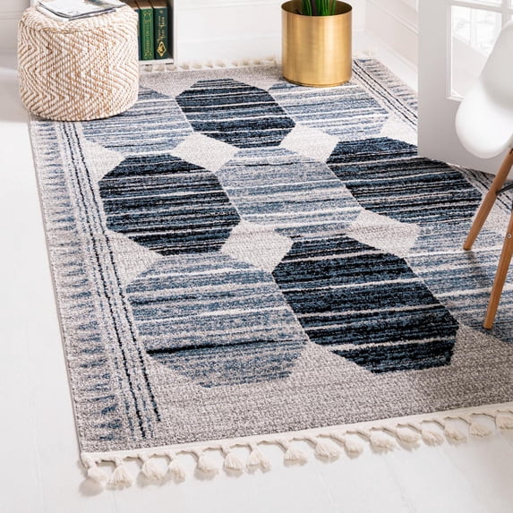 Unique Loom Aramis Collection Area Rug - Maxi (4' x 6' Rectangle Blue/Beige)