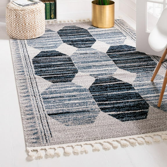Unique Loom Aramis Collection Area Rug - Maxi (5' 3" x 8' Rectangle Blue/Beige)