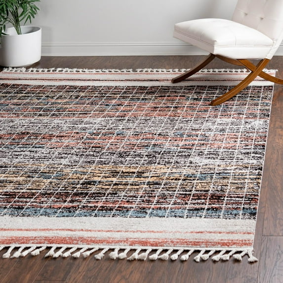 Unique Loom Aramis Collection Area Rug - Oliver (12' Square Multi/Black)
