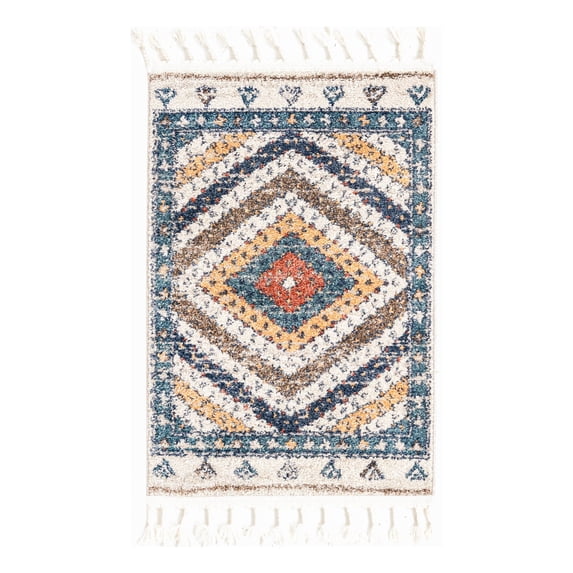 Unique Loom Aramis Collection Area Rug - Rio (2' x 3' 1" Rectangle Blue/Cream)