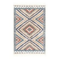 Unique Loom Aramis Collection Area Rug - Rio (5' 3" x 8' Rectangle Blue/Cream)