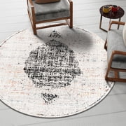 Unique Loom Aramis Collection Area Rug - Selif 10 Round Ivory/Cream