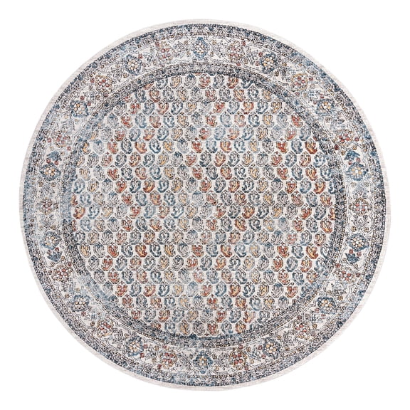 Unique Loom Aramis Collection Area Rug - Solal (10' Round Multi/Cream)