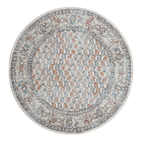 Unique Loom Aramis Collection Area Rug - Solal (7' Round Multi/Cream)