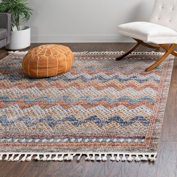 Unique Loom Aramis Collection Area Rug - Stella (10' Square Multi/Beige)