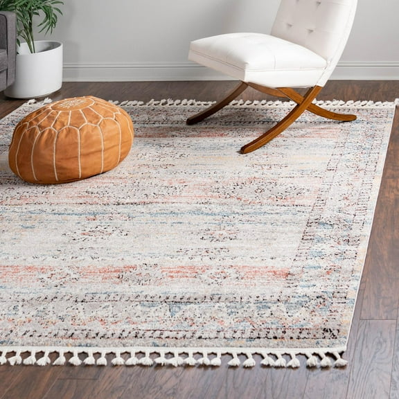 Unique Loom Aramis Collection Area Rug - Tal (7' 10" Square Multi/Beige)