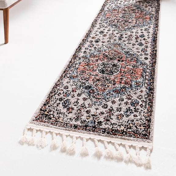 Unique Loom Aramis Collection Area Rug - Victor (2' x 6' Runner Gray/Beige)